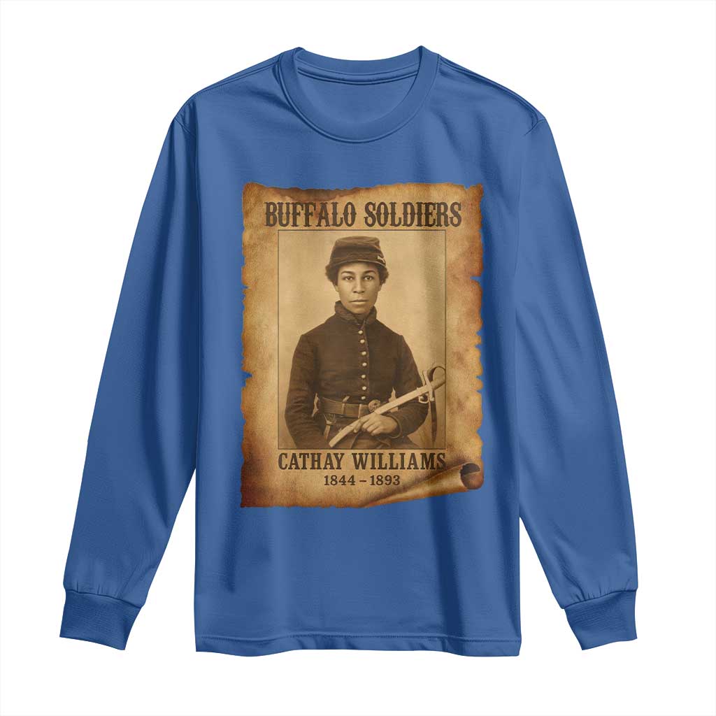 Cathay Williams Long Sleeve Shirt Buffalo Soldier First African American Female Soldier - Wonder Print Shop