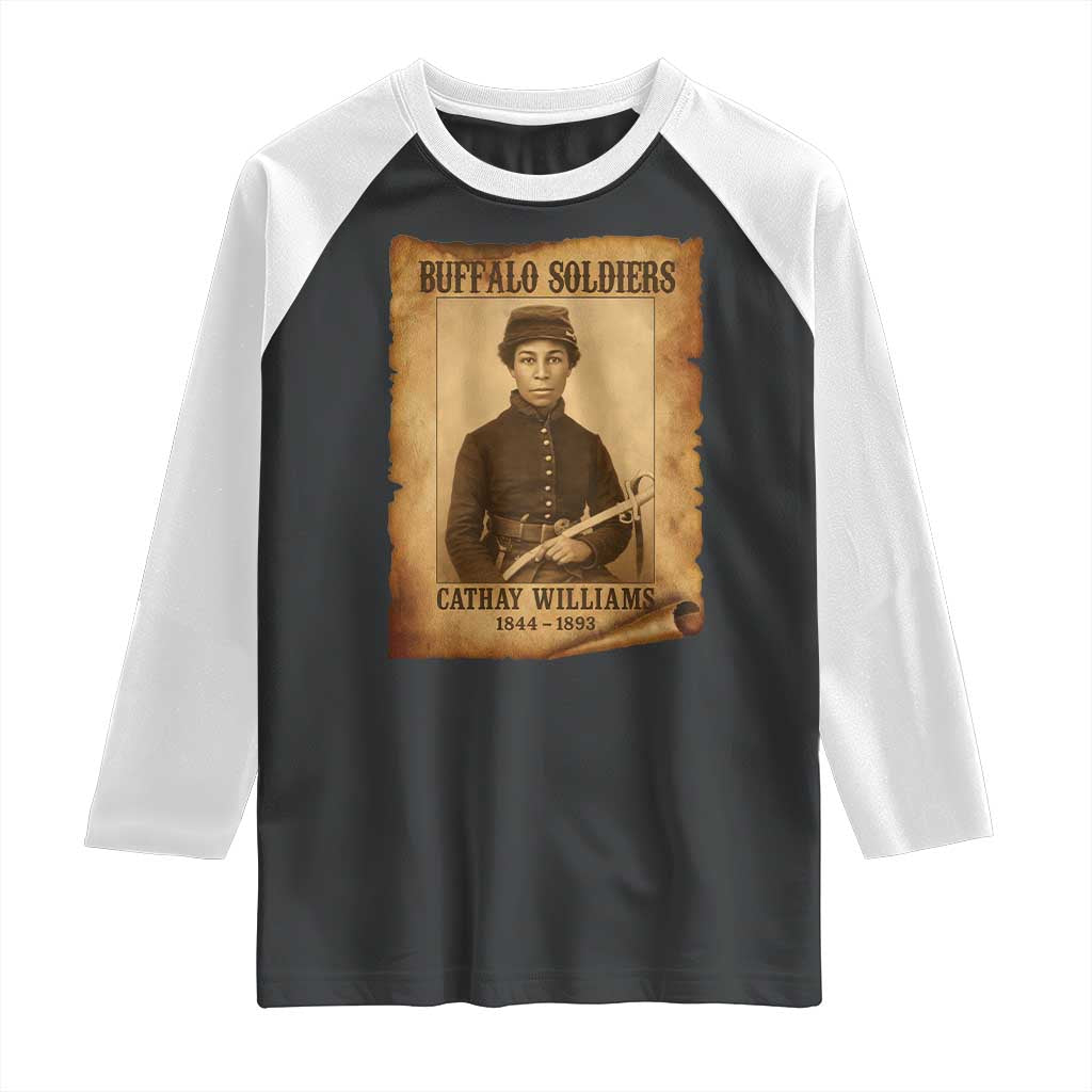 Cathay Williams Raglan Shirt Buffalo Soldier First African American Female Soldier - Wonder Print Shop