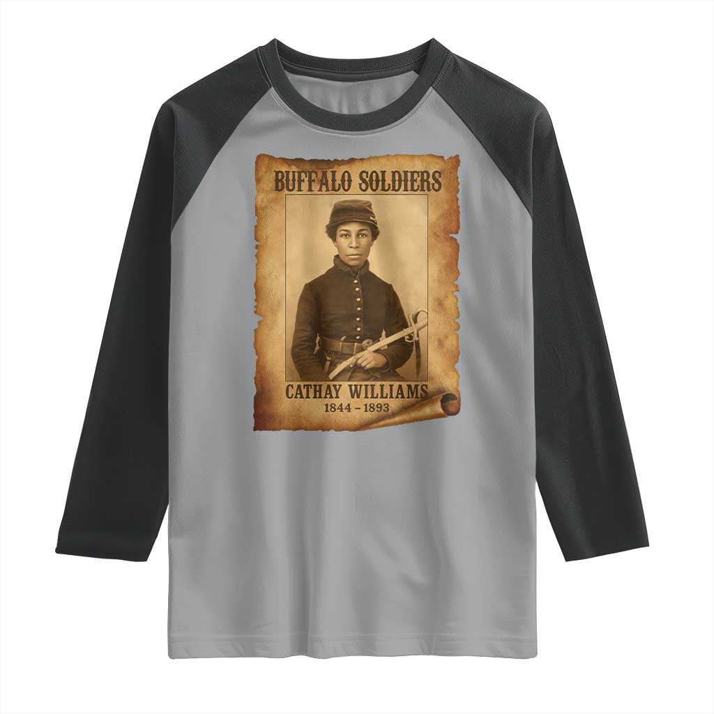 Cathay Williams Raglan Shirt Buffalo Soldier First African American Female Soldier - Wonder Print Shop