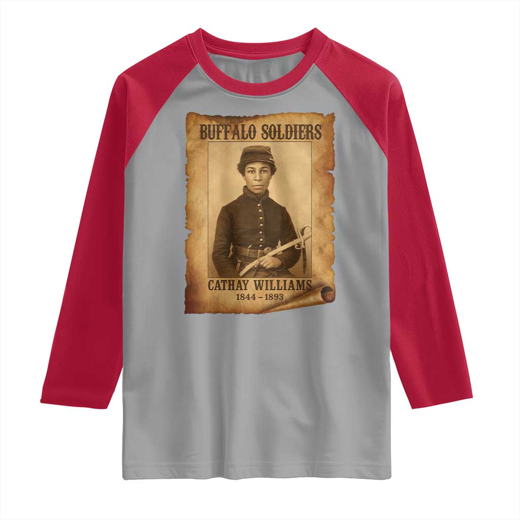 Cathay Williams Raglan Shirt Buffalo Soldier First African American Female Soldier - Wonder Print Shop