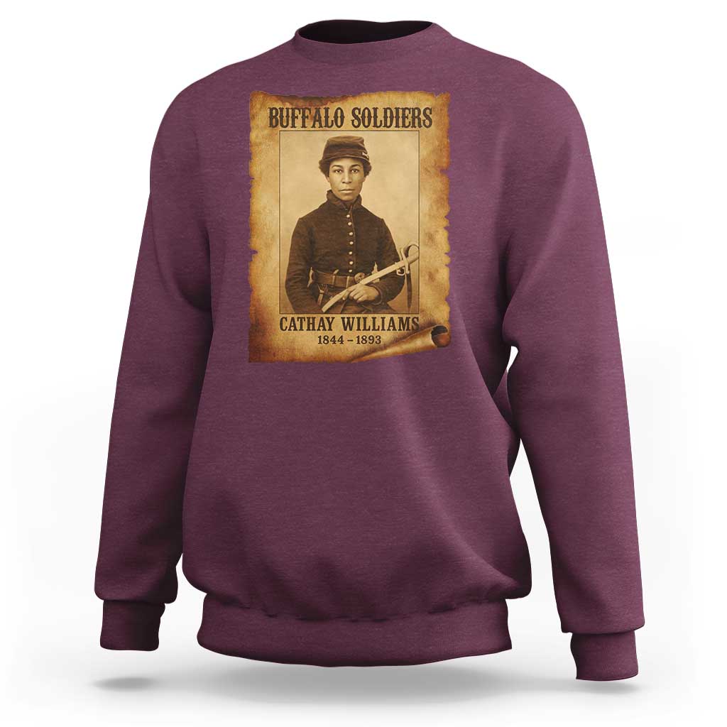 Cathay Williams Sweatshirt Buffalo Soldier First African American Female Soldier - Wonder Print Shop