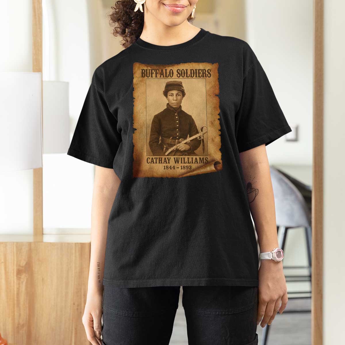 Cathay Williams T Shirt For Women Buffalo Soldier First African American Female Soldier - Wonder Print Shop