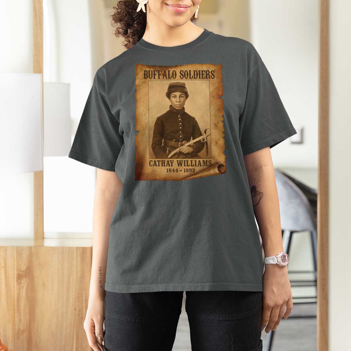 Cathay Williams T Shirt For Women Buffalo Soldier First African American Female Soldier - Wonder Print Shop