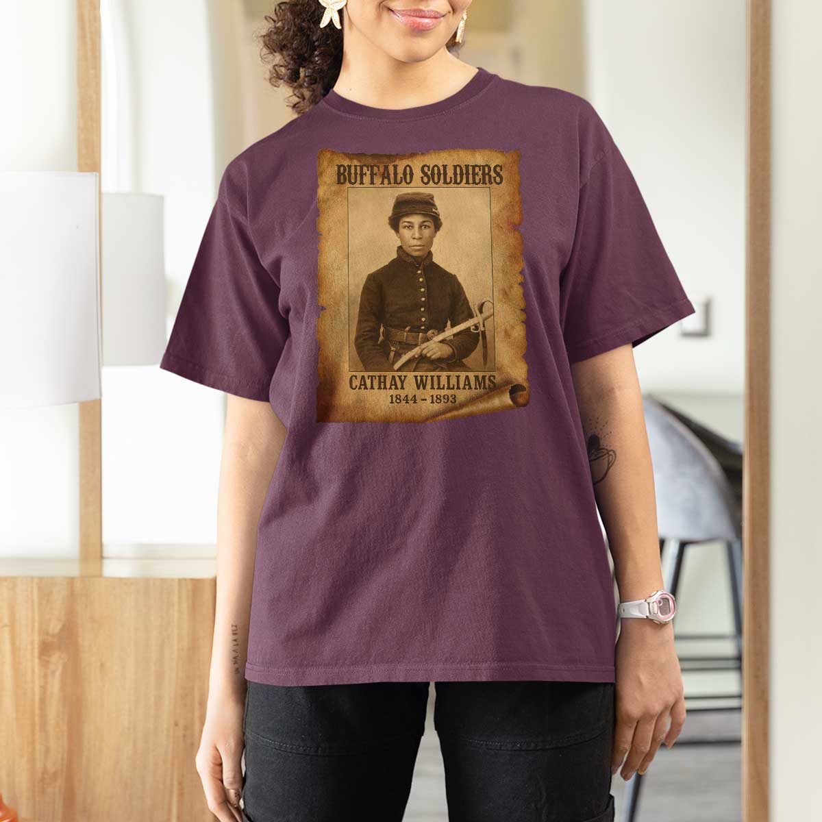 Cathay Williams T Shirt For Women Buffalo Soldier First African American Female Soldier - Wonder Print Shop