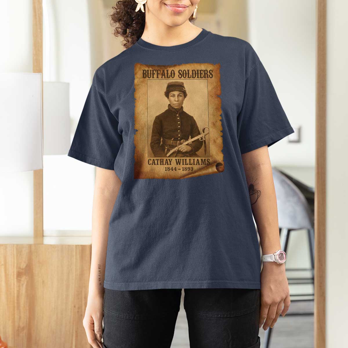 Cathay Williams T Shirt For Women Buffalo Soldier First African American Female Soldier - Wonder Print Shop
