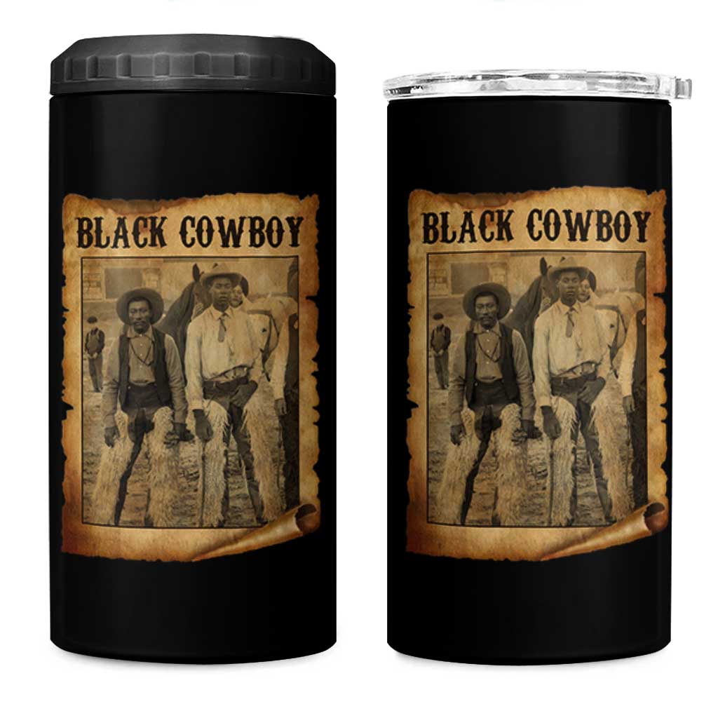 Black Cowboys 4 in 1 Can Cooler Tumbler Vintage African American Western Black History - Wonder Print Shop