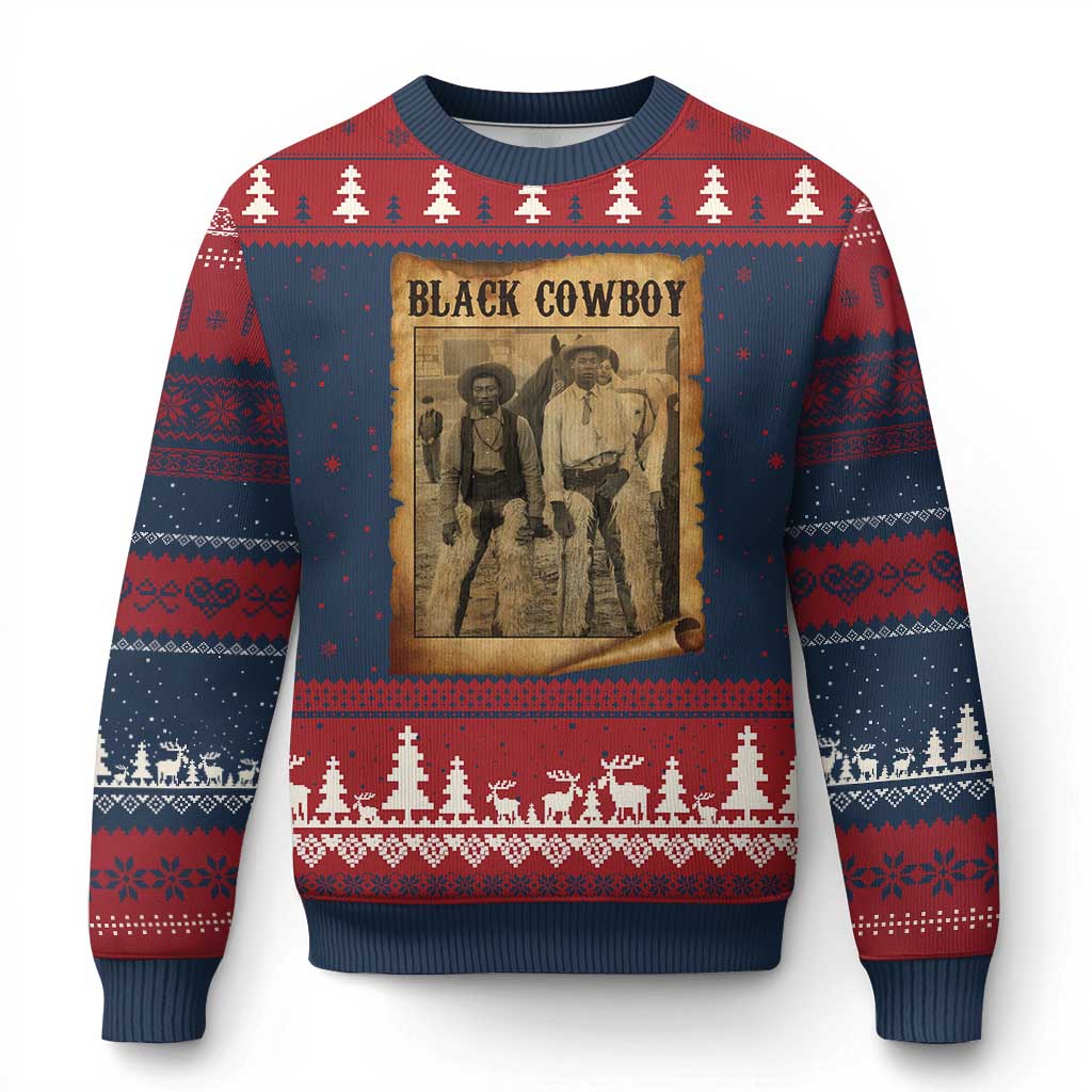 Black Cowboys Ugly Christmas Sweater Vintage African American Western Black History - Wonder Print Shop
