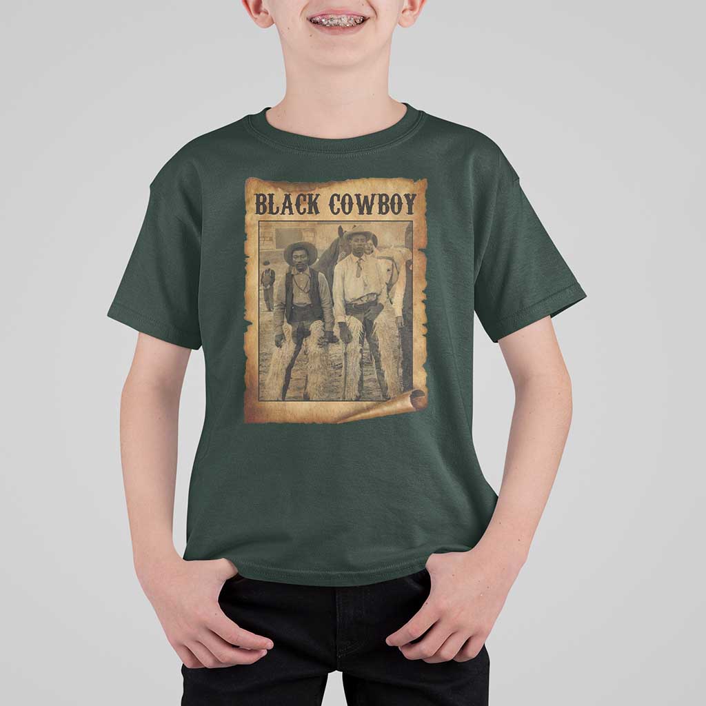 Black Cowboys T Shirt For Kid Vintage African American Western Black History - Wonder Print Shop
