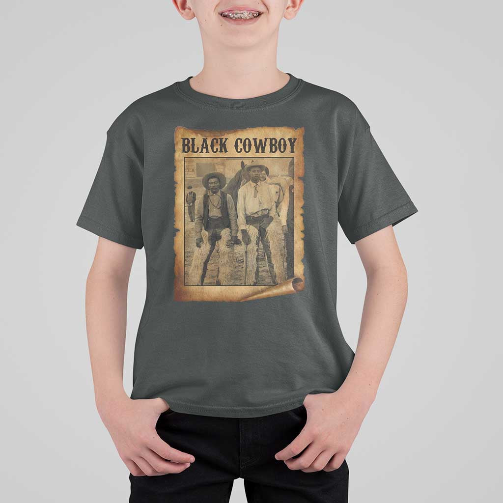 Black Cowboys T Shirt For Kid Vintage African American Western Black History - Wonder Print Shop