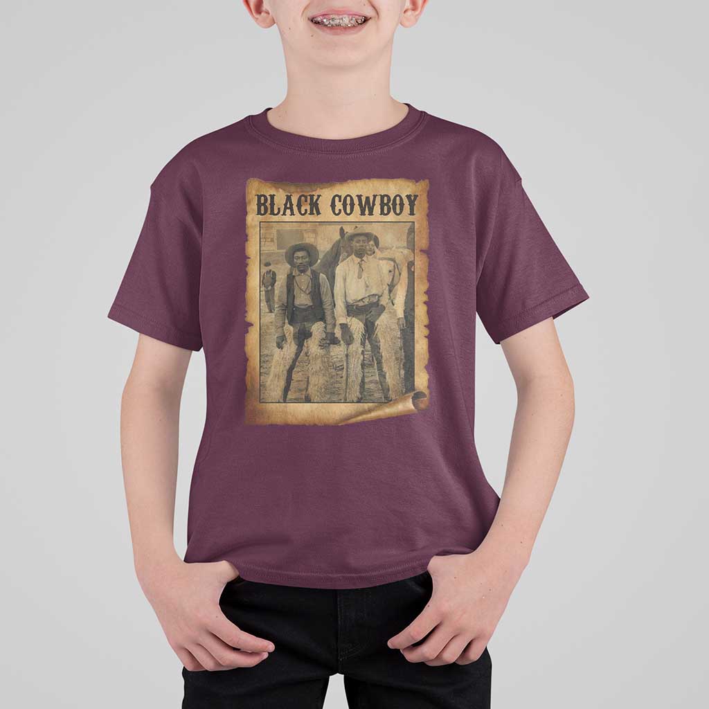 Black Cowboys T Shirt For Kid Vintage African American Western Black History - Wonder Print Shop