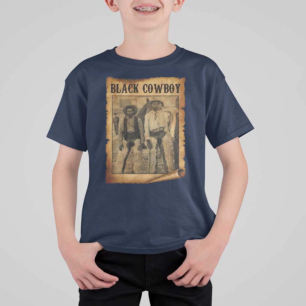 Black Cowboys T Shirt For Kid Vintage African American Western Black History - Wonder Print Shop