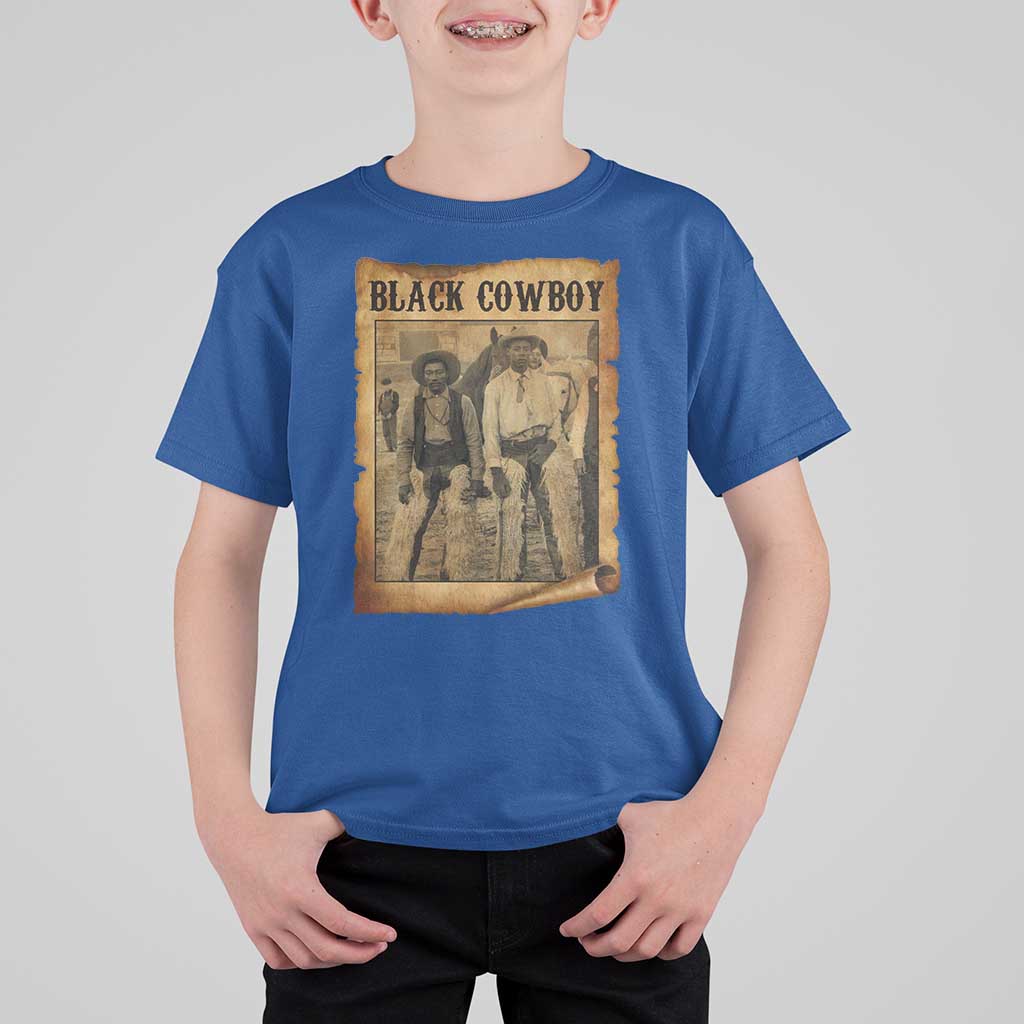 Black Cowboys T Shirt For Kid Vintage African American Western Black History - Wonder Print Shop