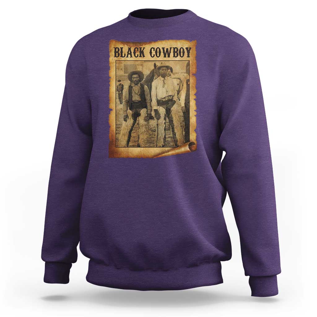 Black Cowboys Sweatshirt Vintage African American Western Black History - Wonder Print Shop