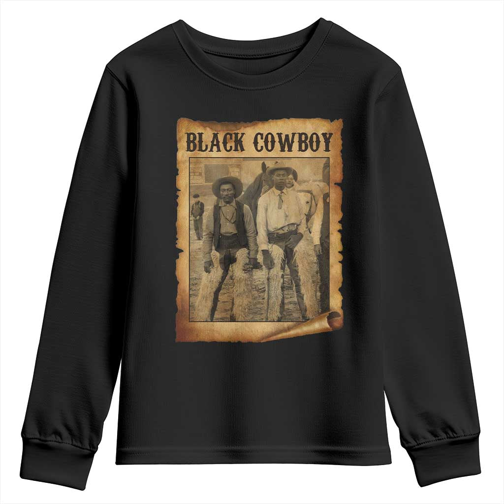 Black Cowboys Youth Sweatshirt Vintage African American Western Black History - Wonder Print Shop
