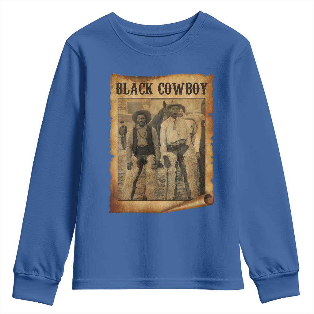Black Cowboys Youth Sweatshirt Vintage African American Western Black History - Wonder Print Shop