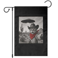 Vintage UFO Cowboy Cat Garden Flag Retro 90s Western Rodeo Kitten Cat Selfie With Alien UFO - Wonder Print Shop