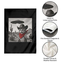 Vintage UFO Cowboy Cat Garden Flag Retro 90s Western Rodeo Kitten Cat Selfie With Alien UFO - Wonder Print Shop