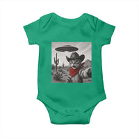 Vintage UFO Cowboy Cat Baby Onesie Retro 90s Western Rodeo Kitten Cat Selfie With Alien UFO - Wonder Print Shop