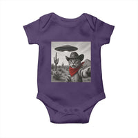 Vintage UFO Cowboy Cat Baby Onesie Retro 90s Western Rodeo Kitten Cat Selfie With Alien UFO - Wonder Print Shop