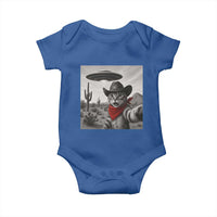 Vintage UFO Cowboy Cat Baby Onesie Retro 90s Western Rodeo Kitten Cat Selfie With Alien UFO - Wonder Print Shop