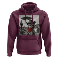 Vintage UFO Cowboy Cat Hoodie Retro 90s Western Rodeo Kitten Cat Selfie With Alien UFO - Wonder Print Shop