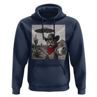 Vintage UFO Cowboy Cat Hoodie Retro 90s Western Rodeo Kitten Cat Selfie With Alien UFO - Wonder Print Shop