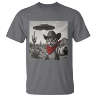 Vintage UFO Cowboy Cat T Shirt Retro 90s Western Rodeo Kitten Cat Selfie With Alien UFO - Wonder Print Shop