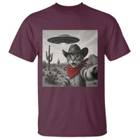Vintage UFO Cowboy Cat T Shirt Retro 90s Western Rodeo Kitten Cat Selfie With Alien UFO - Wonder Print Shop