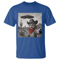 Vintage UFO Cowboy Cat T Shirt Retro 90s Western Rodeo Kitten Cat Selfie With Alien UFO - Wonder Print Shop