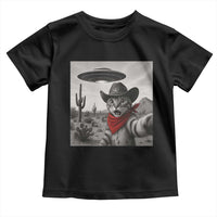 Vintage UFO Cowboy Cat Toddler T Shirt Retro 90s Western Rodeo Kitten Cat Selfie With Alien UFO - Wonder Print Shop
