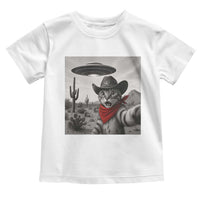 Vintage UFO Cowboy Cat Toddler T Shirt Retro 90s Western Rodeo Kitten Cat Selfie With Alien UFO - Wonder Print Shop