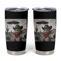 Vintage UFO Cowboy Cat Tumbler Cup Retro 90s Western Rodeo Kitten Cat Selfie With Alien UFO - Wonder Print Shop