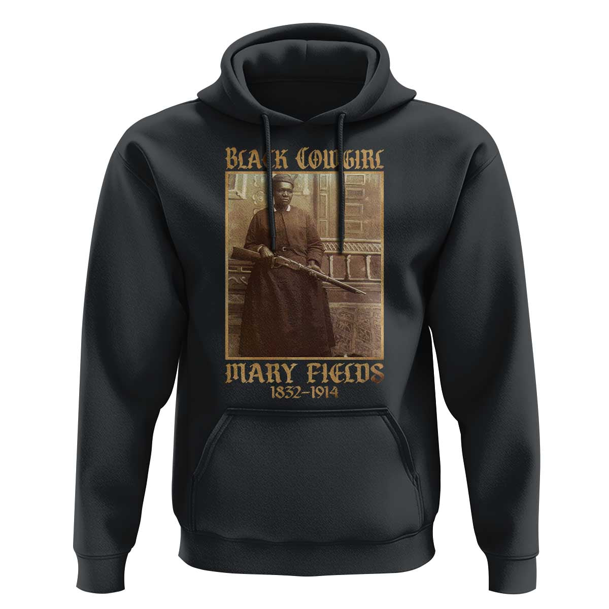 Mary Fields Black Cowgirl Hoodie Vintage African American Western Black History - Wonder Print Shop