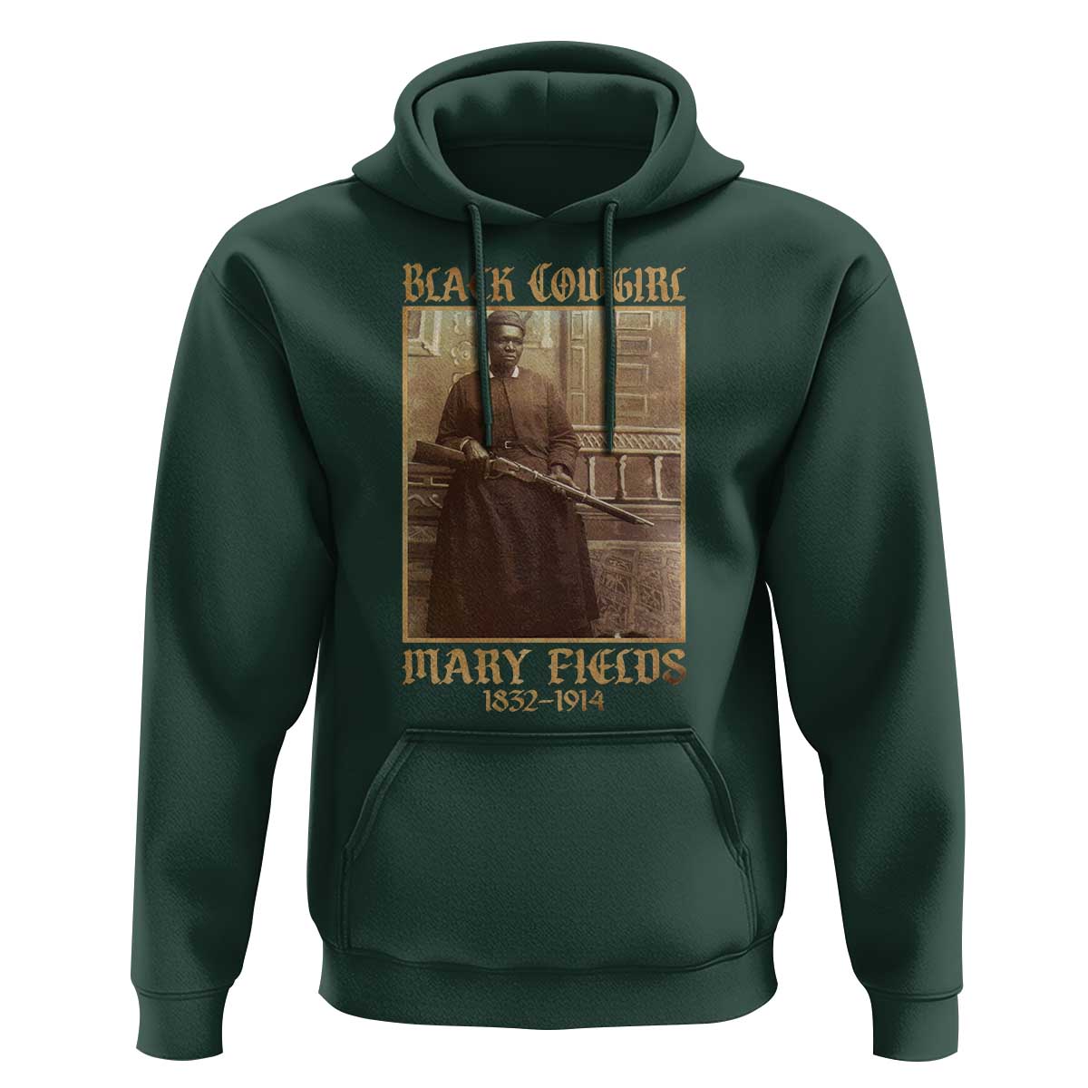Mary Fields Black Cowgirl Hoodie Vintage African American Western Black History - Wonder Print Shop