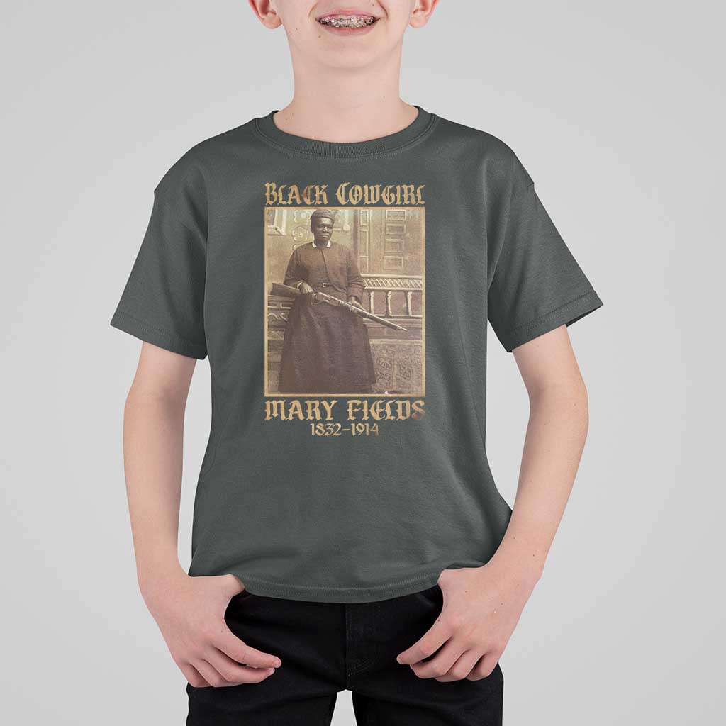 Mary Fields Black Cowgirl T Shirt For Kid Vintage African American Western Black History - Wonder Print Shop