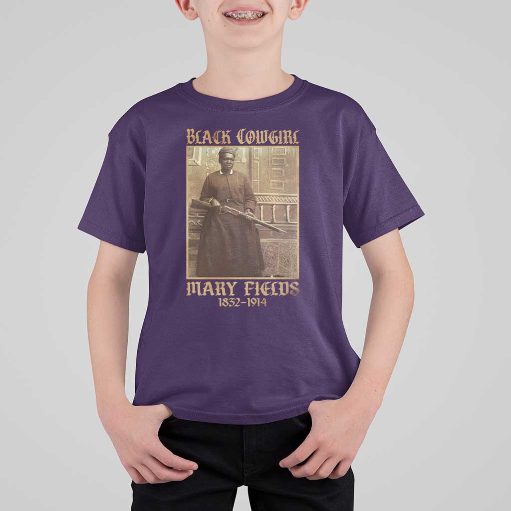 Mary Fields Black Cowgirl T Shirt For Kid Vintage African American Western Black History - Wonder Print Shop