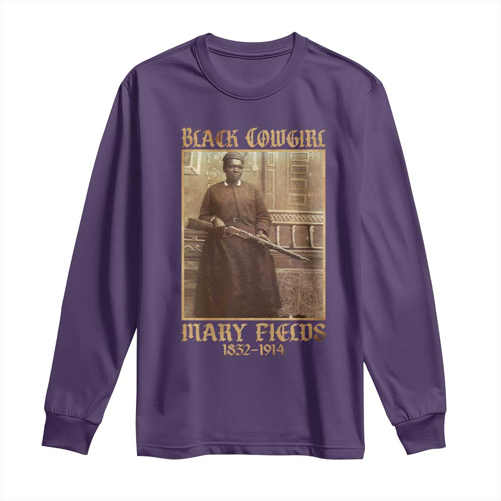 Mary Fields Black Cowgirl Long Sleeve Shirt Vintage African American Western Black History - Wonder Print Shop