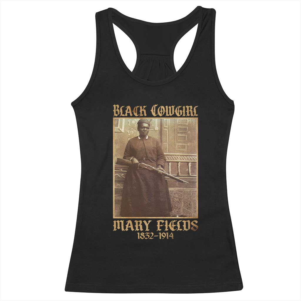 Mary Fields Black Cowgirl Racerback Tank Top Vintage African American Western Black History - Wonder Print Shop