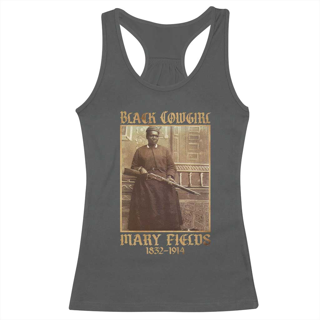 Mary Fields Black Cowgirl Racerback Tank Top Vintage African American Western Black History - Wonder Print Shop