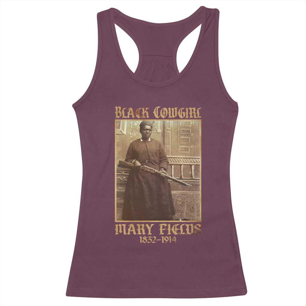 Mary Fields Black Cowgirl Racerback Tank Top Vintage African American Western Black History - Wonder Print Shop
