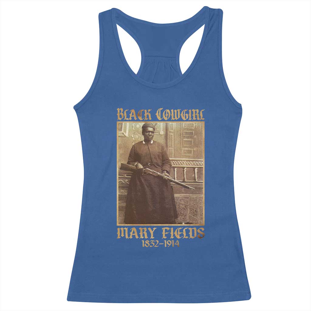 Mary Fields Black Cowgirl Racerback Tank Top Vintage African American Western Black History - Wonder Print Shop