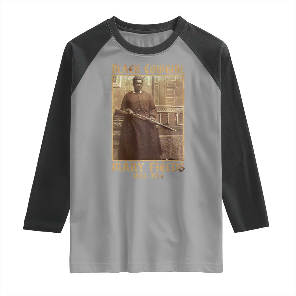 Mary Fields Black Cowgirl Raglan Shirt Vintage African American Western Black History - Wonder Print Shop