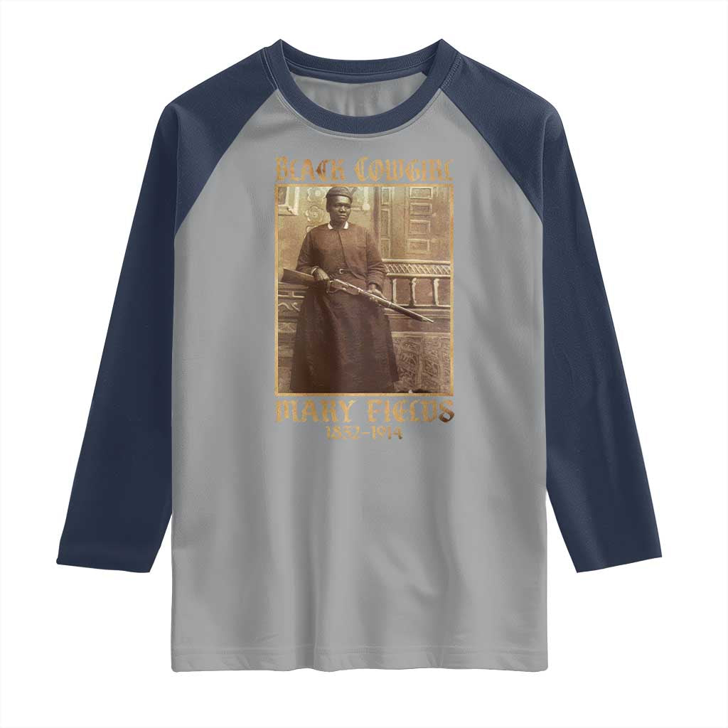 Mary Fields Black Cowgirl Raglan Shirt Vintage African American Western Black History - Wonder Print Shop