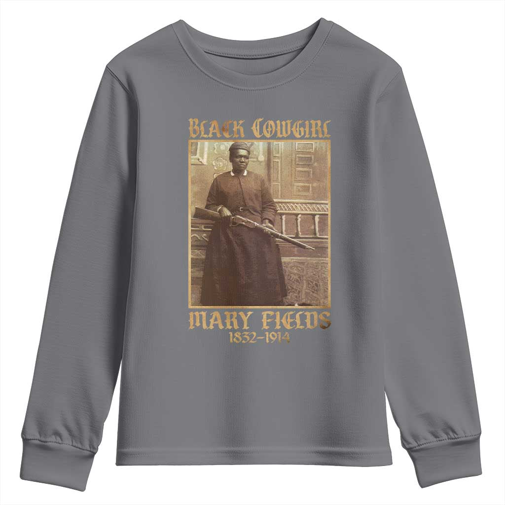 Mary Fields Black Cowgirl Youth Sweatshirt Vintage African American Western Black History - Wonder Print Shop