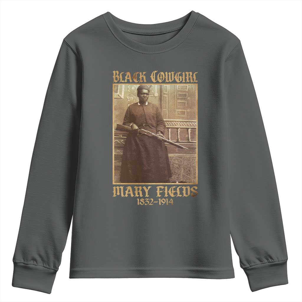 Mary Fields Black Cowgirl Youth Sweatshirt Vintage African American Western Black History - Wonder Print Shop