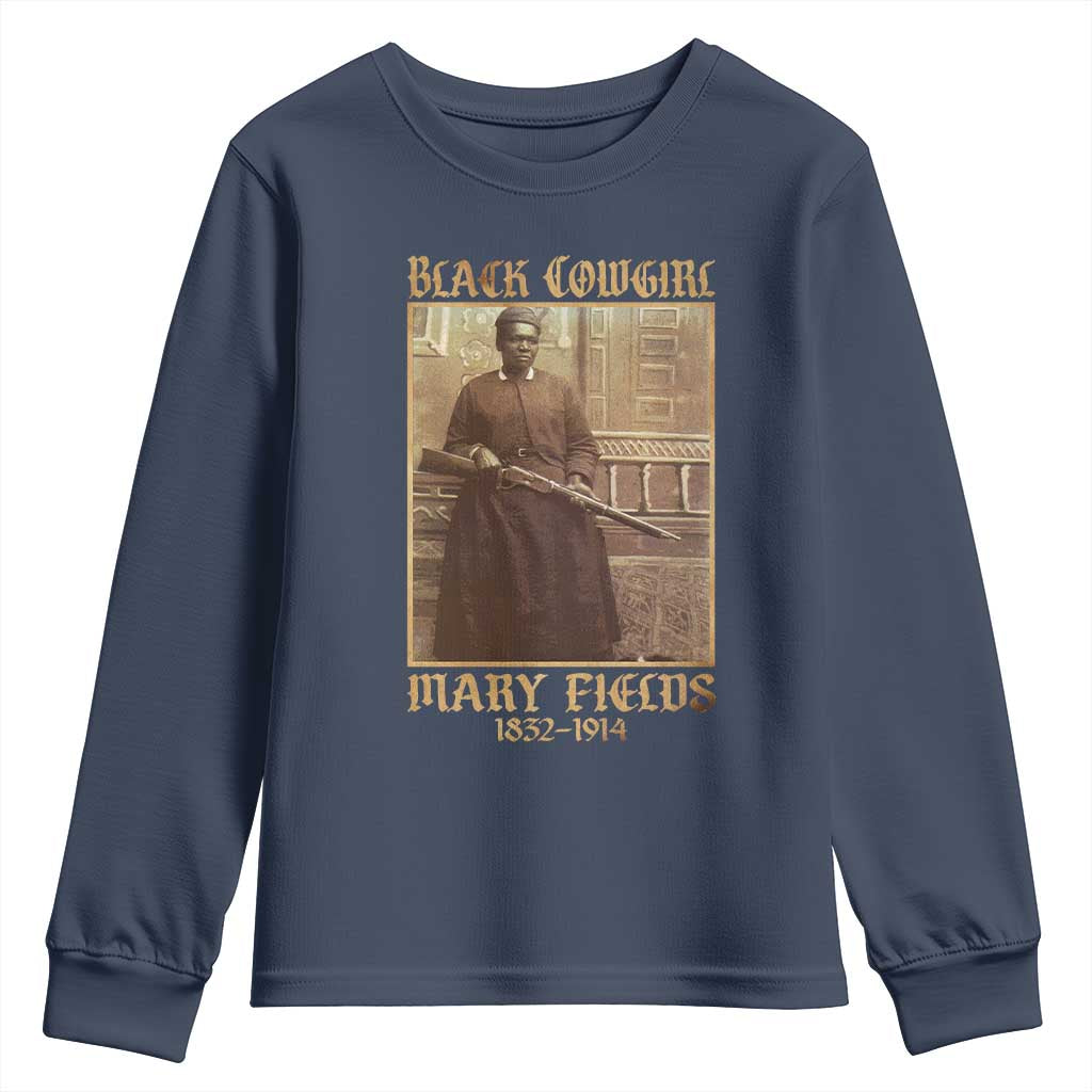 Mary Fields Black Cowgirl Youth Sweatshirt Vintage African American Western Black History - Wonder Print Shop