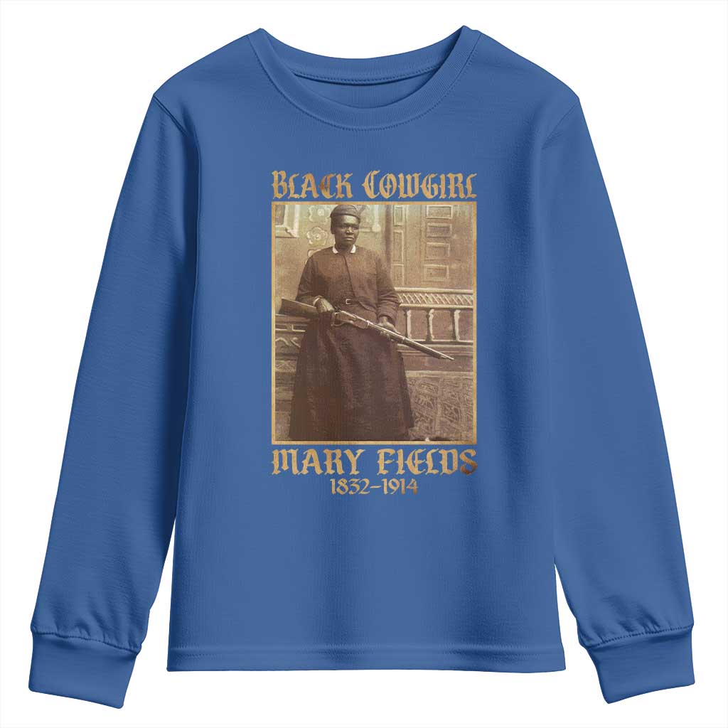 Mary Fields Black Cowgirl Youth Sweatshirt Vintage African American Western Black History - Wonder Print Shop