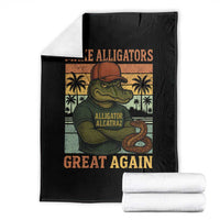 Retro Alligator Alcatraz Throw Blanket Funny Florida Everglades Dark Humor