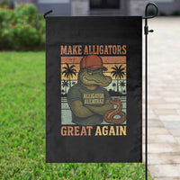 Retro Alligator Alcatraz Garden Flag Funny Florida Everglades Dark Humor