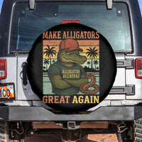 Retro Alligator Alcatraz Spare Tire Cover Funny Florida Everglades Dark Humor